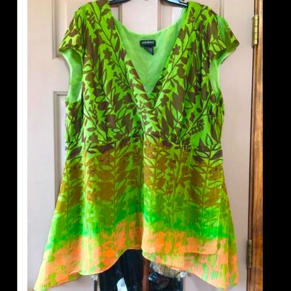 4X Y2K Flowy Green Fairy Lane Bryant Top
